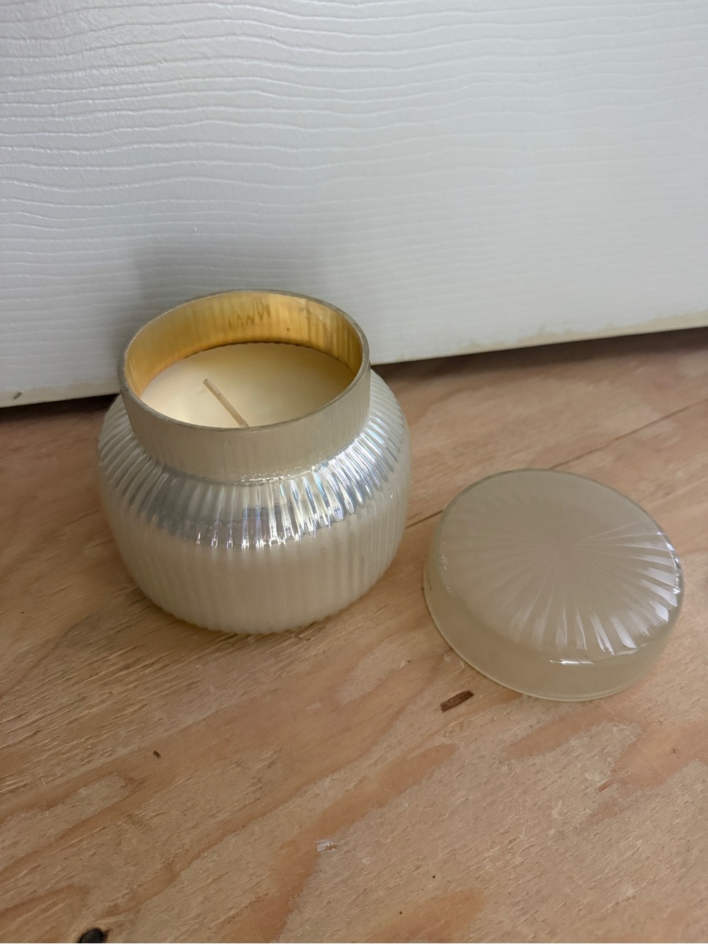 Brand New Capri Blue Ribbed Jar Candle with Lid - Large Size